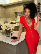 Zip me up Front or Back Red Dress
